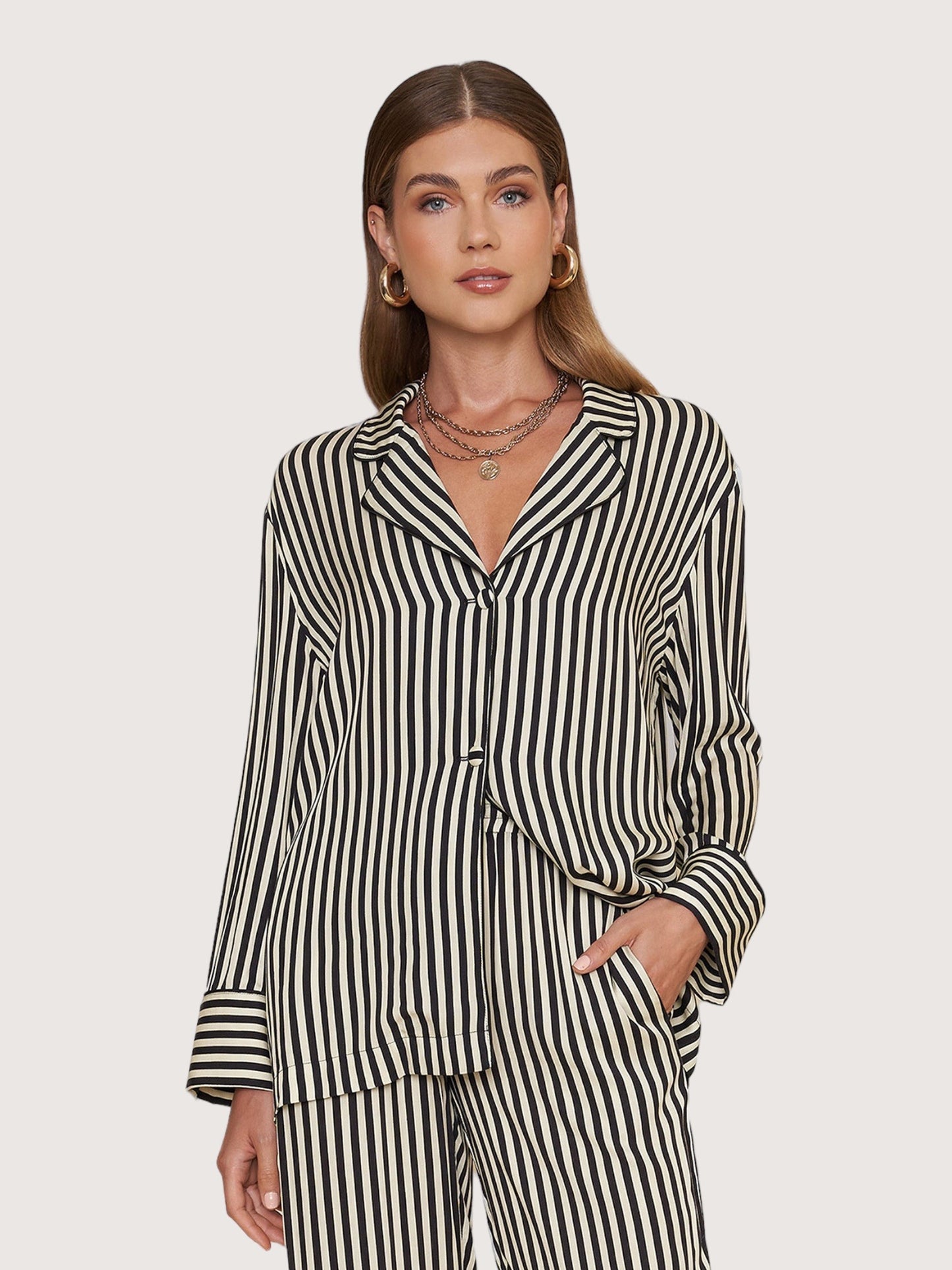 Striped Button Up Top