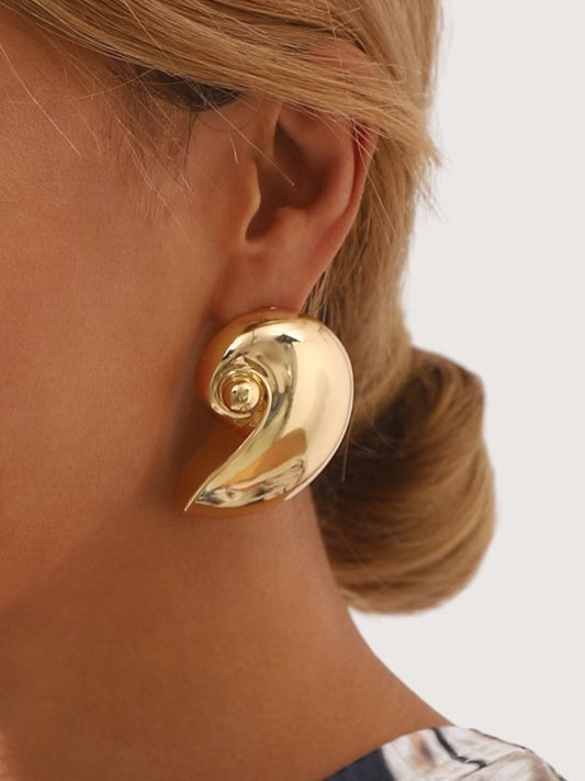 Chunky Spiral Conch Earring | Gold