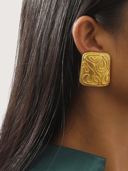 Metallic Geometric Statement Earrings