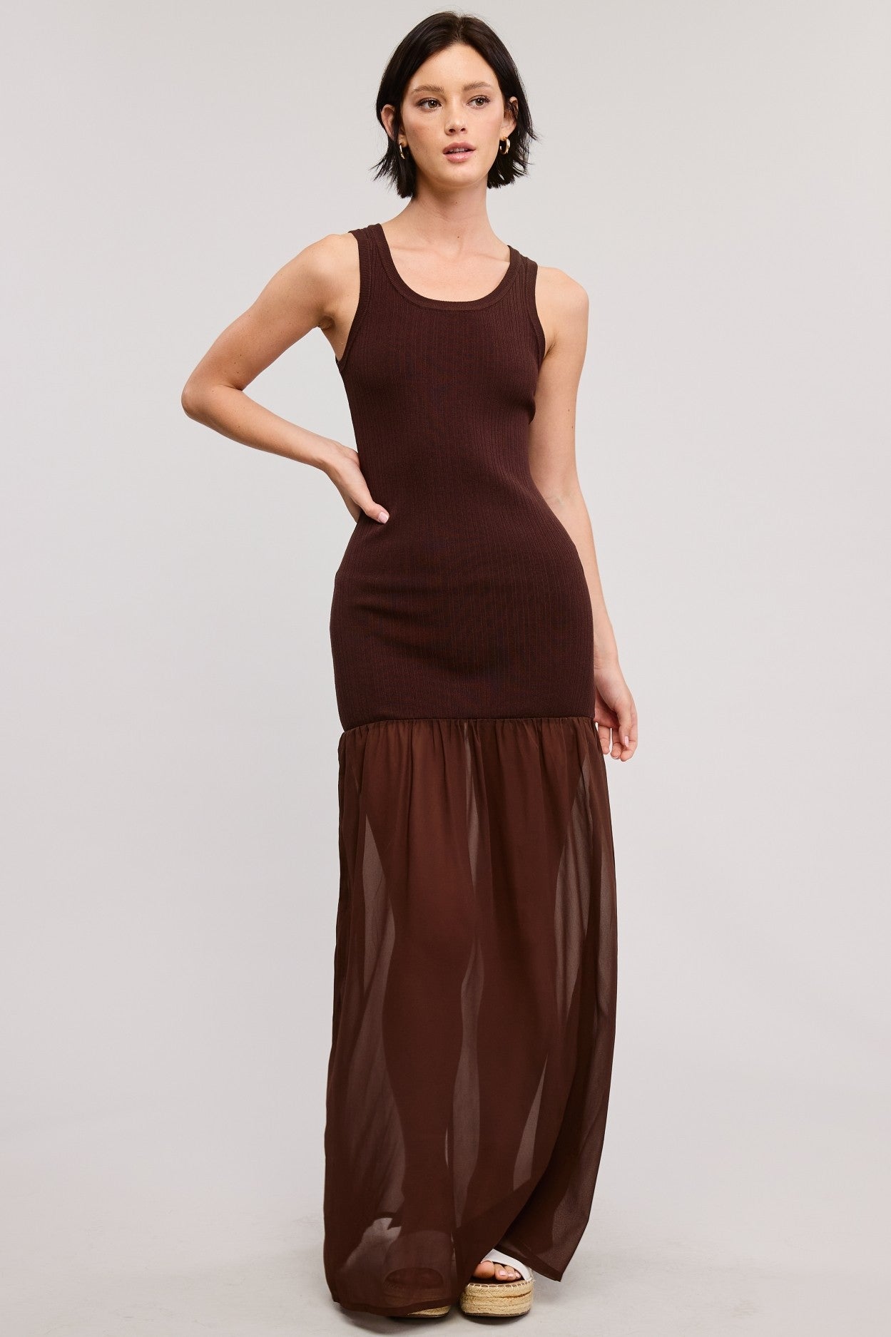 Chiffon Hem Maxi Dress