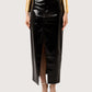 Metallic Leather Maxi Skirt