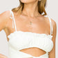 Ruched Crop Top | White