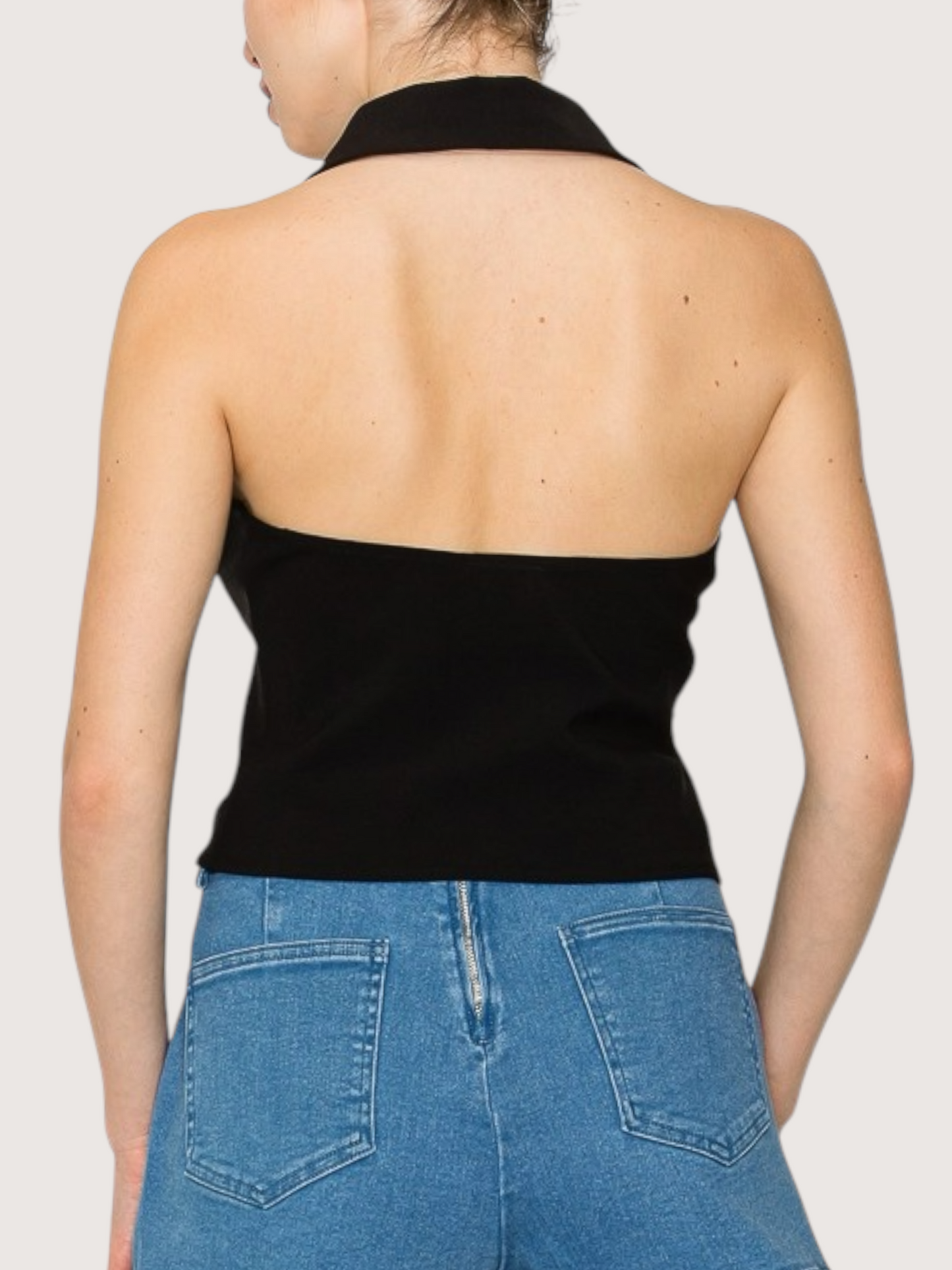 Zip Front Halter Top