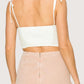 Ruched Crop Top | White