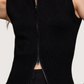 Zip Up Sweater Tank | Black