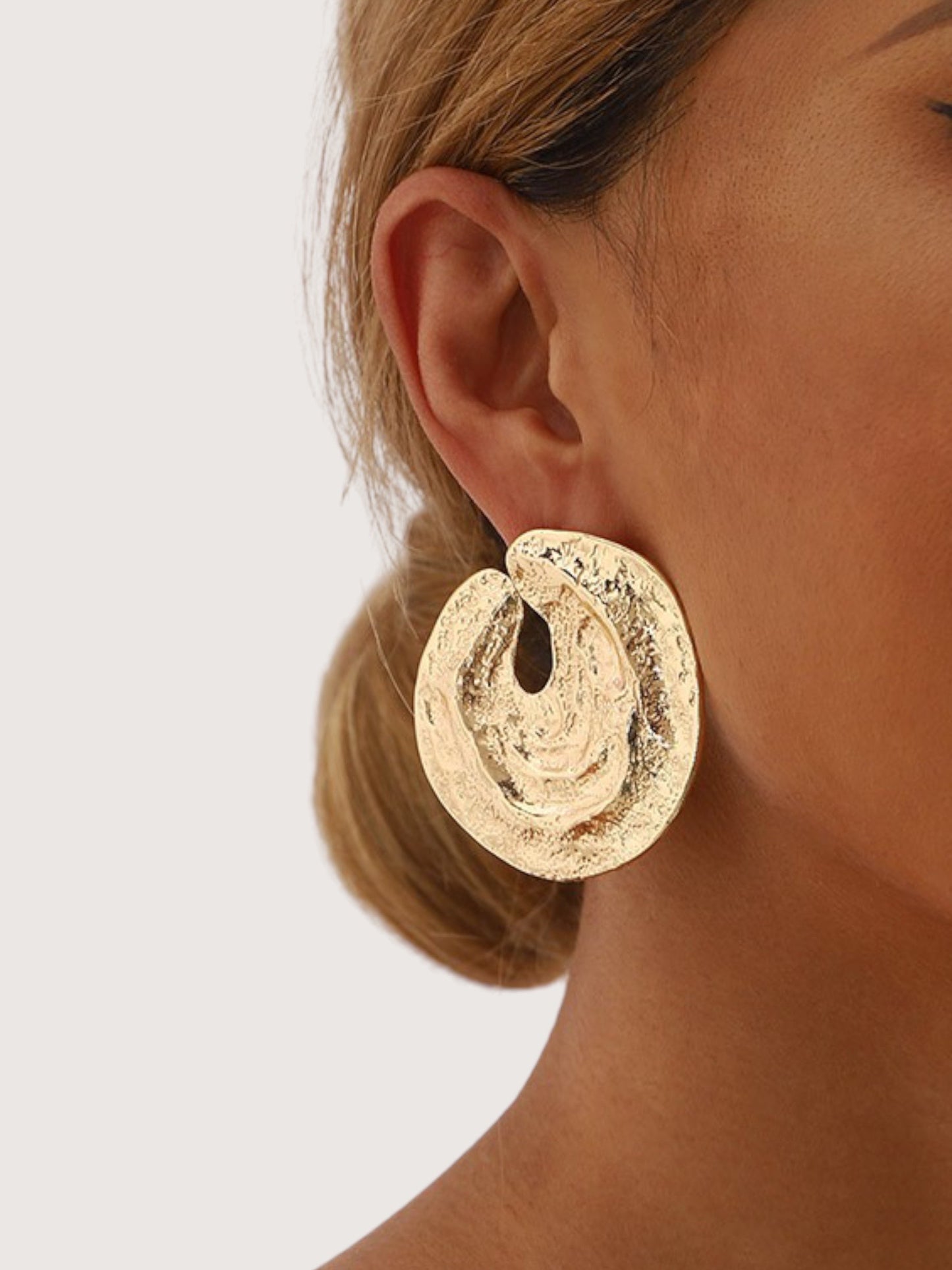 Textured Circle Earring