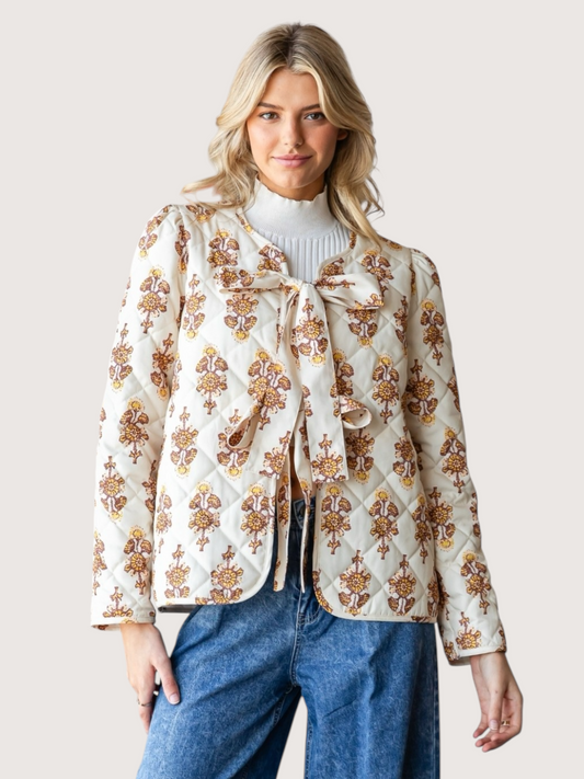 Floral Print Quilted Jacket