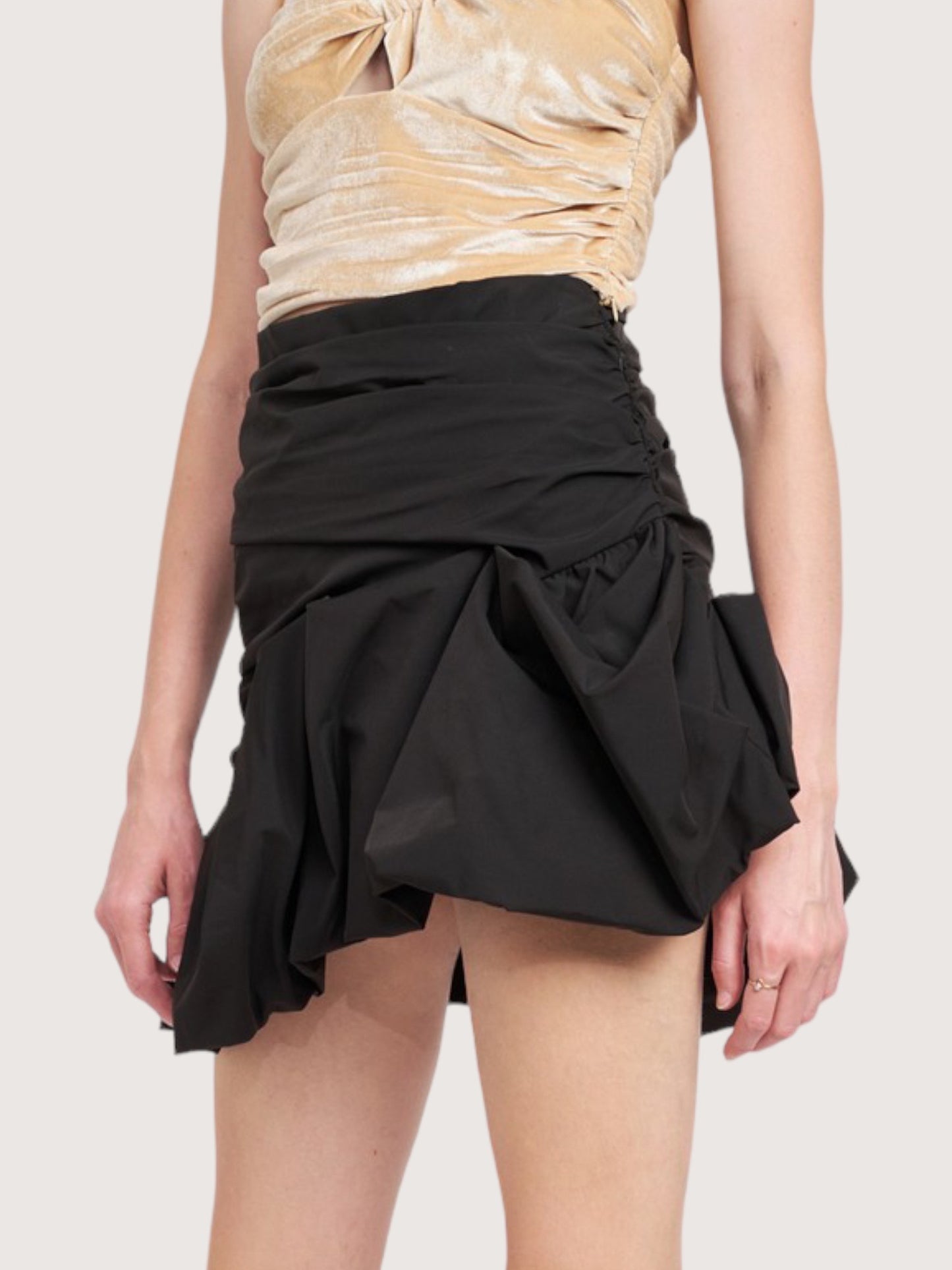 Ruched Bubble Hem Skirt