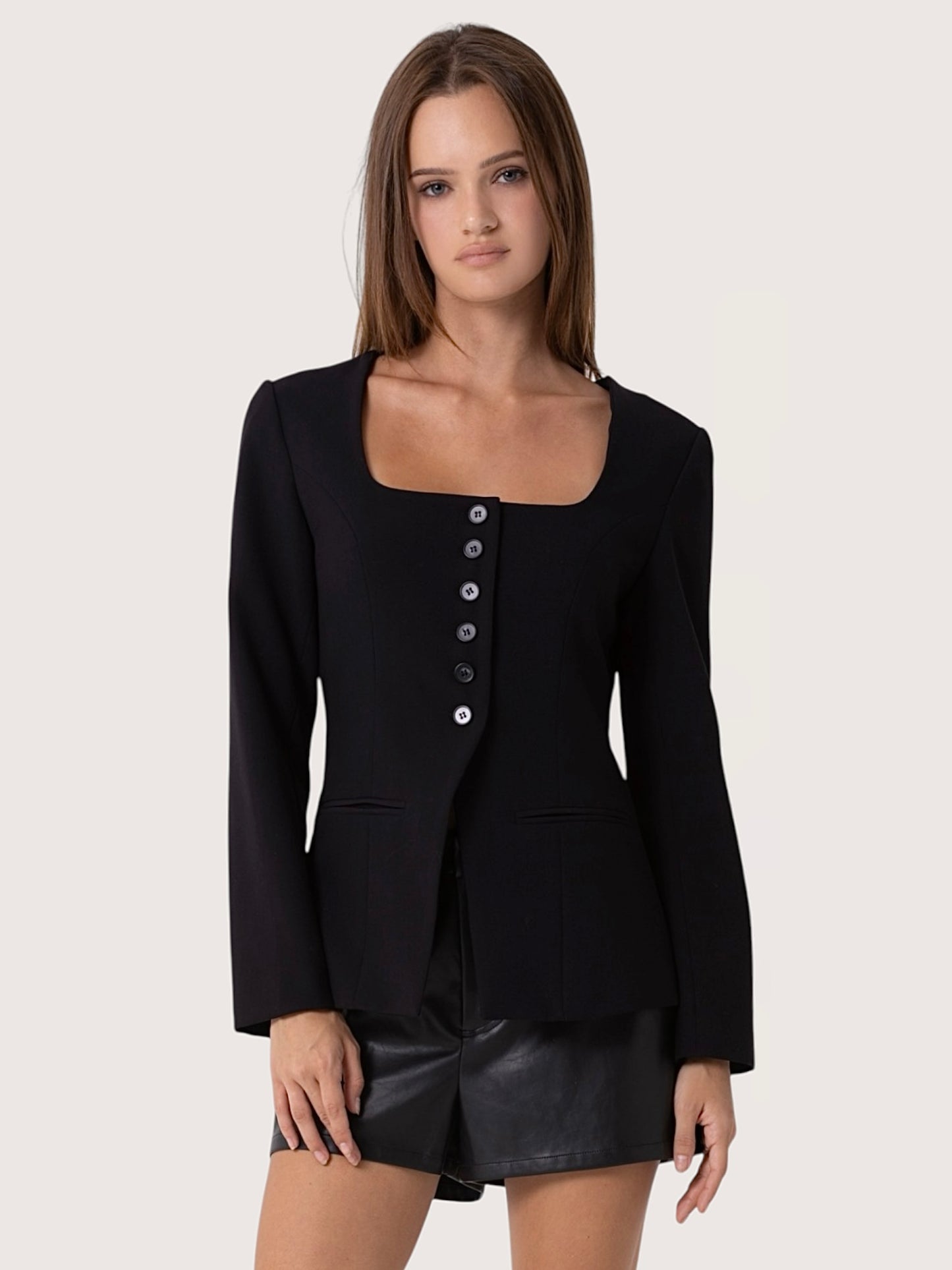 Square Neck Blazer Top