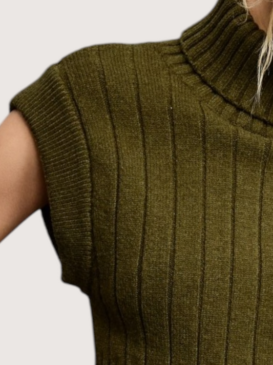 Cropped Sweater Top | Olive