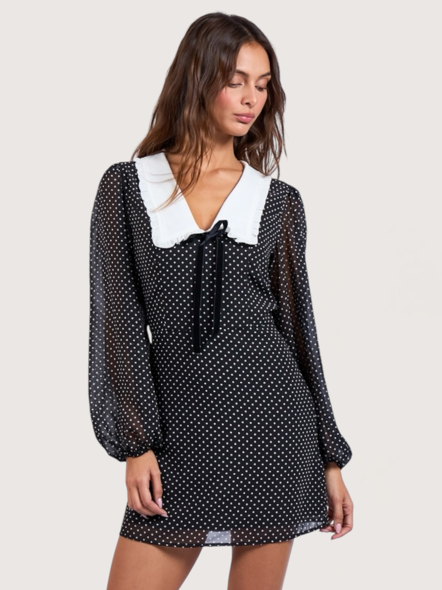 Collared Polka Dot Dress