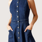 High Neck Denim Dress