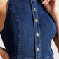 High Neck Denim Dress