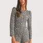 Long Sleeve Tweed Romper