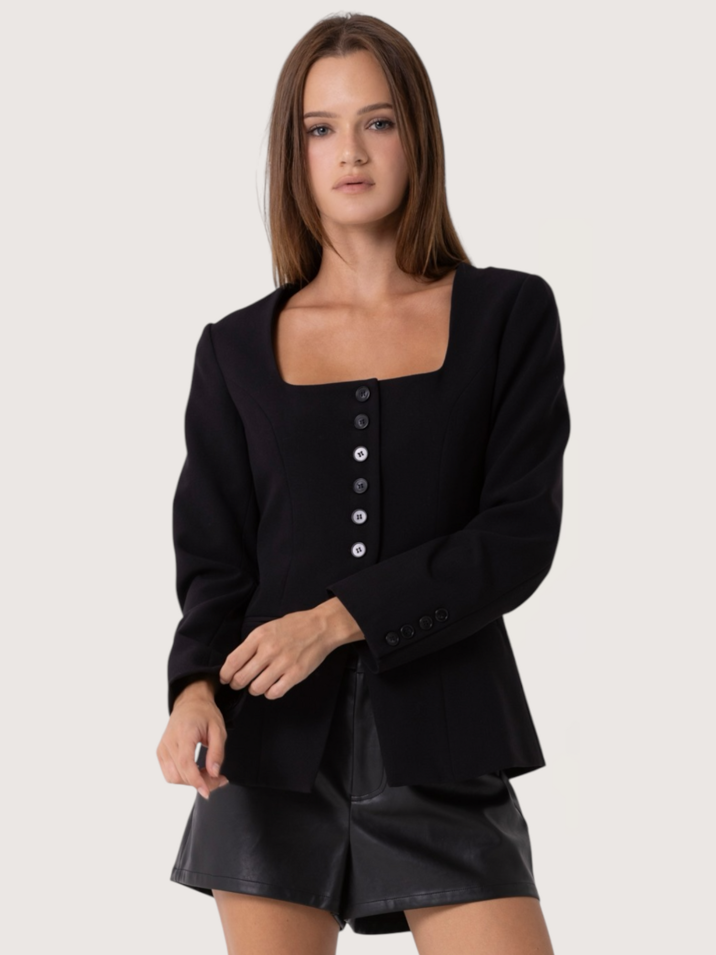 Square Neck Blazer Top