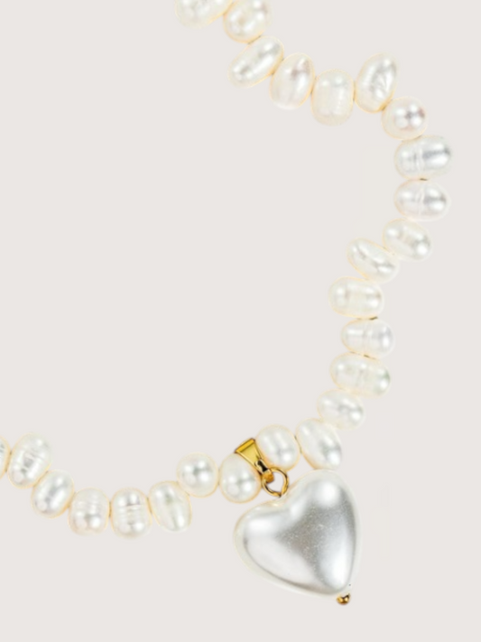 Pearl Heart Choker