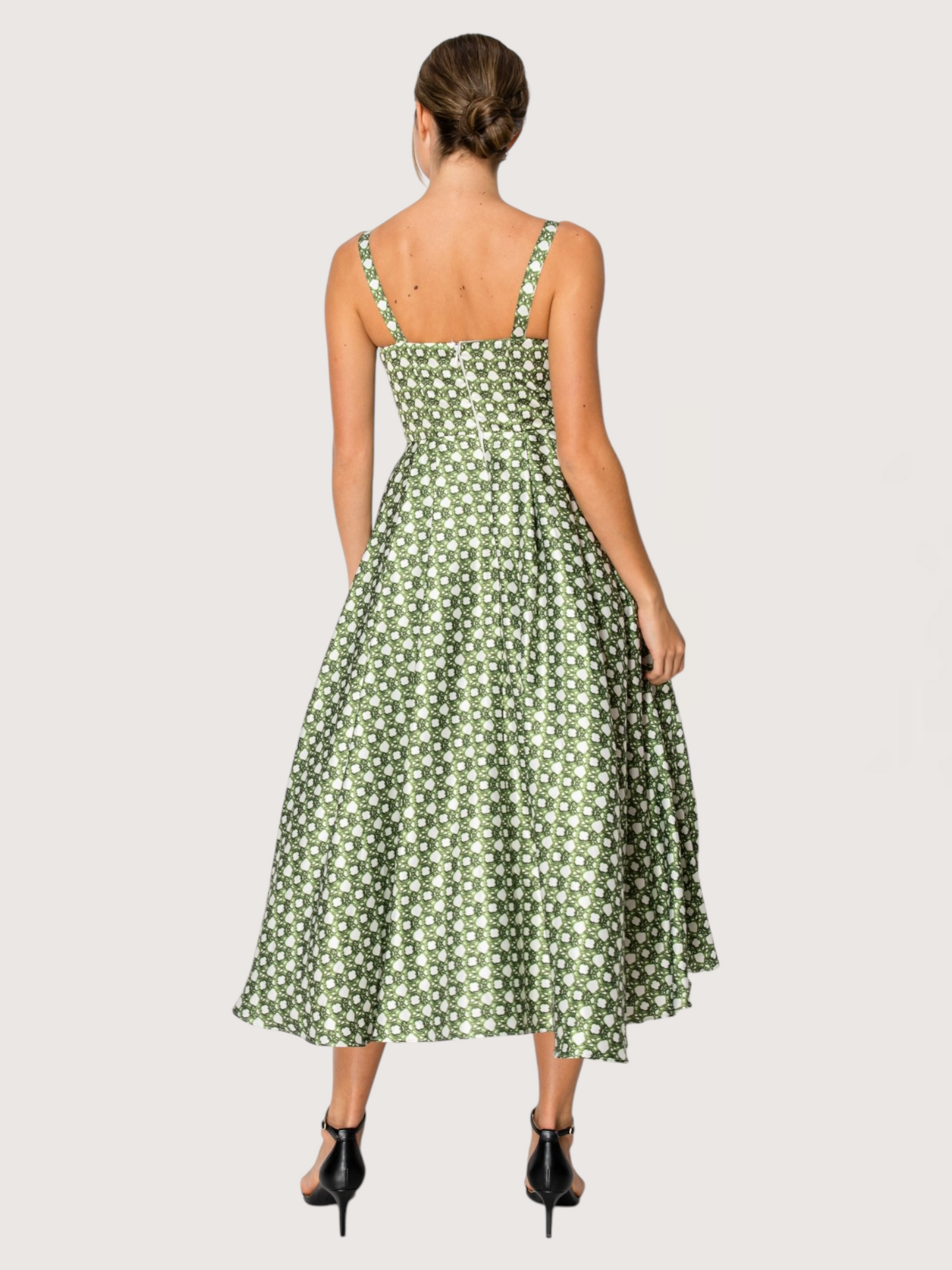 Trellis Print Midi Dress