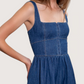 Fitted Waist Denim Dress