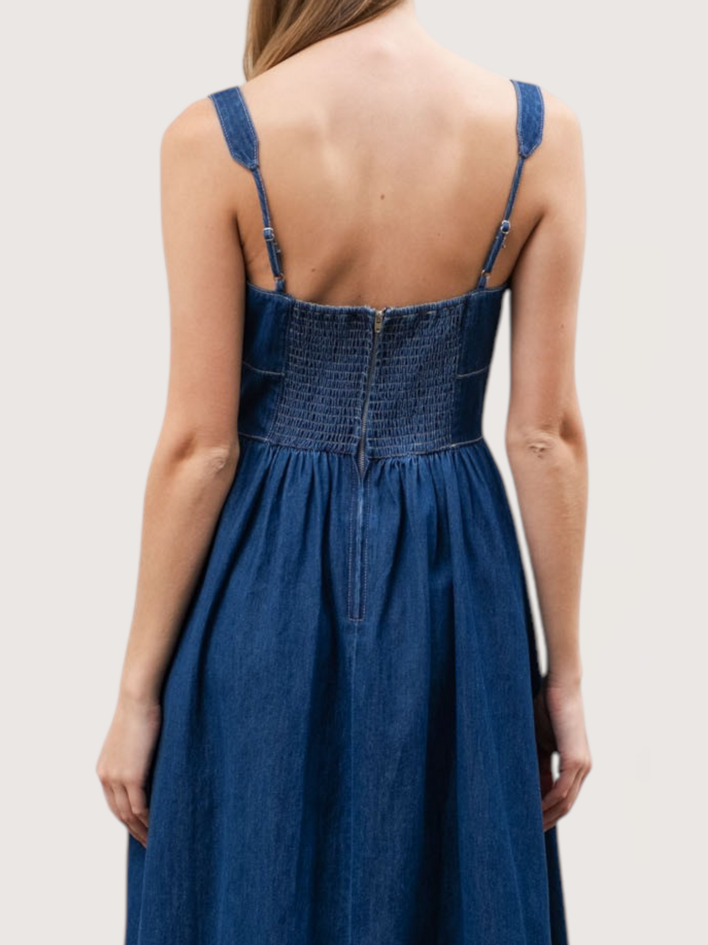 Fitted Waist Denim Dress