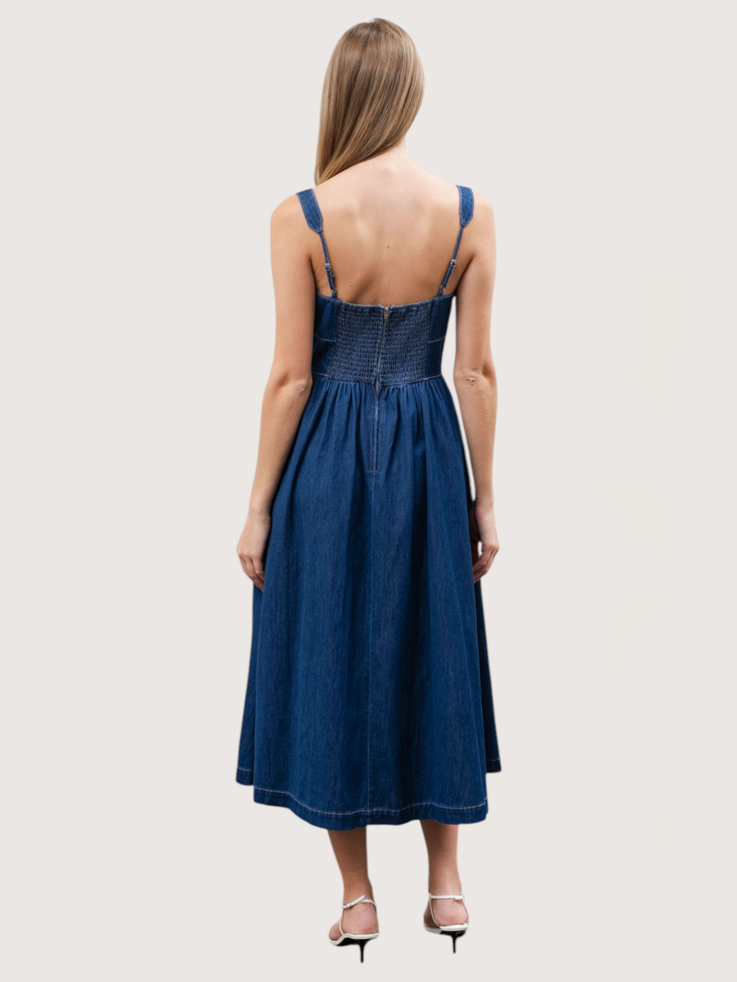 Fitted Waist Denim Dress