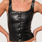 Leather Button Tank