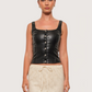 Leather Button Tank