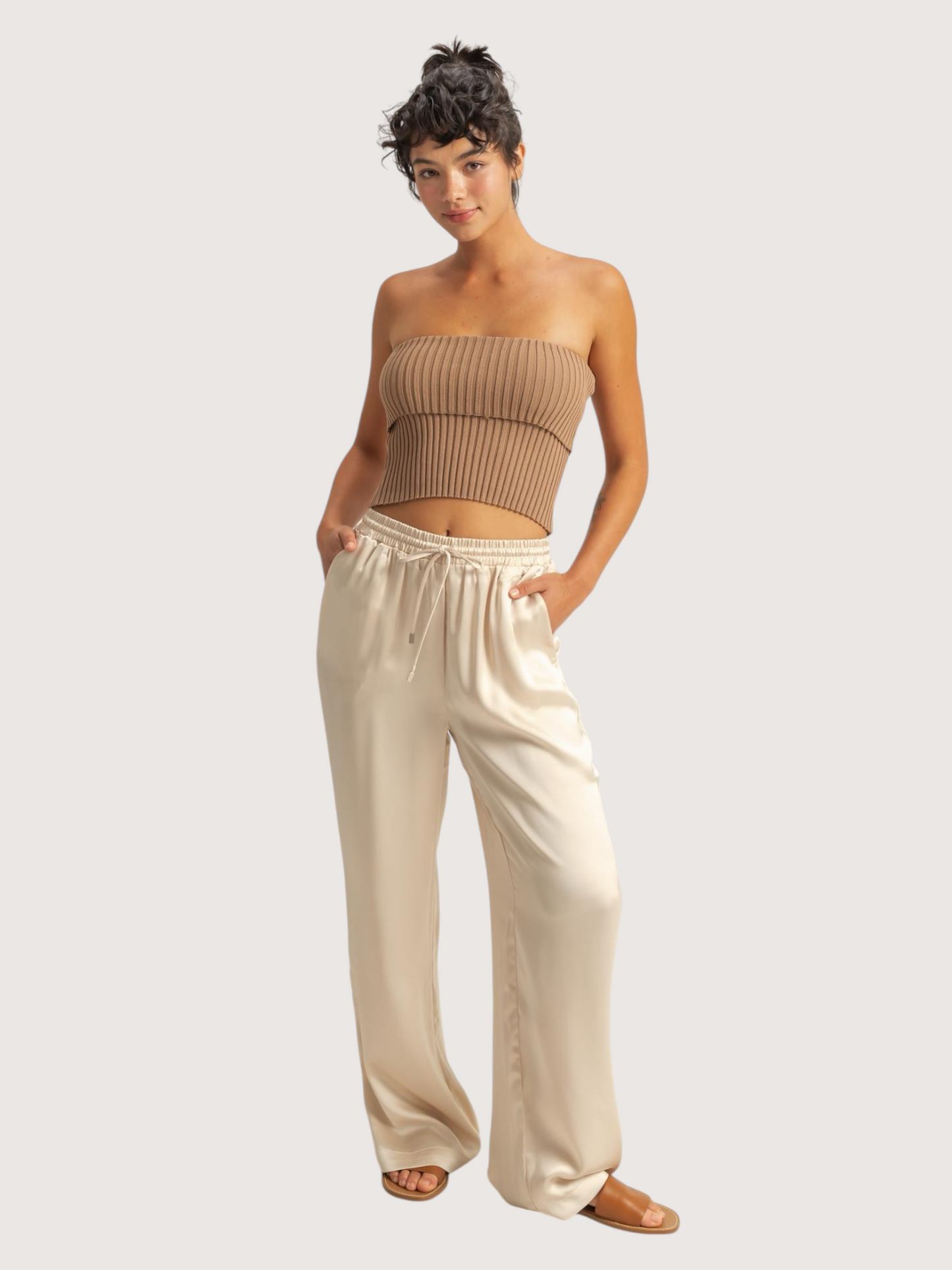 Wide Leg Satin Pant