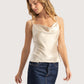 Cowl Neck Satin Tank