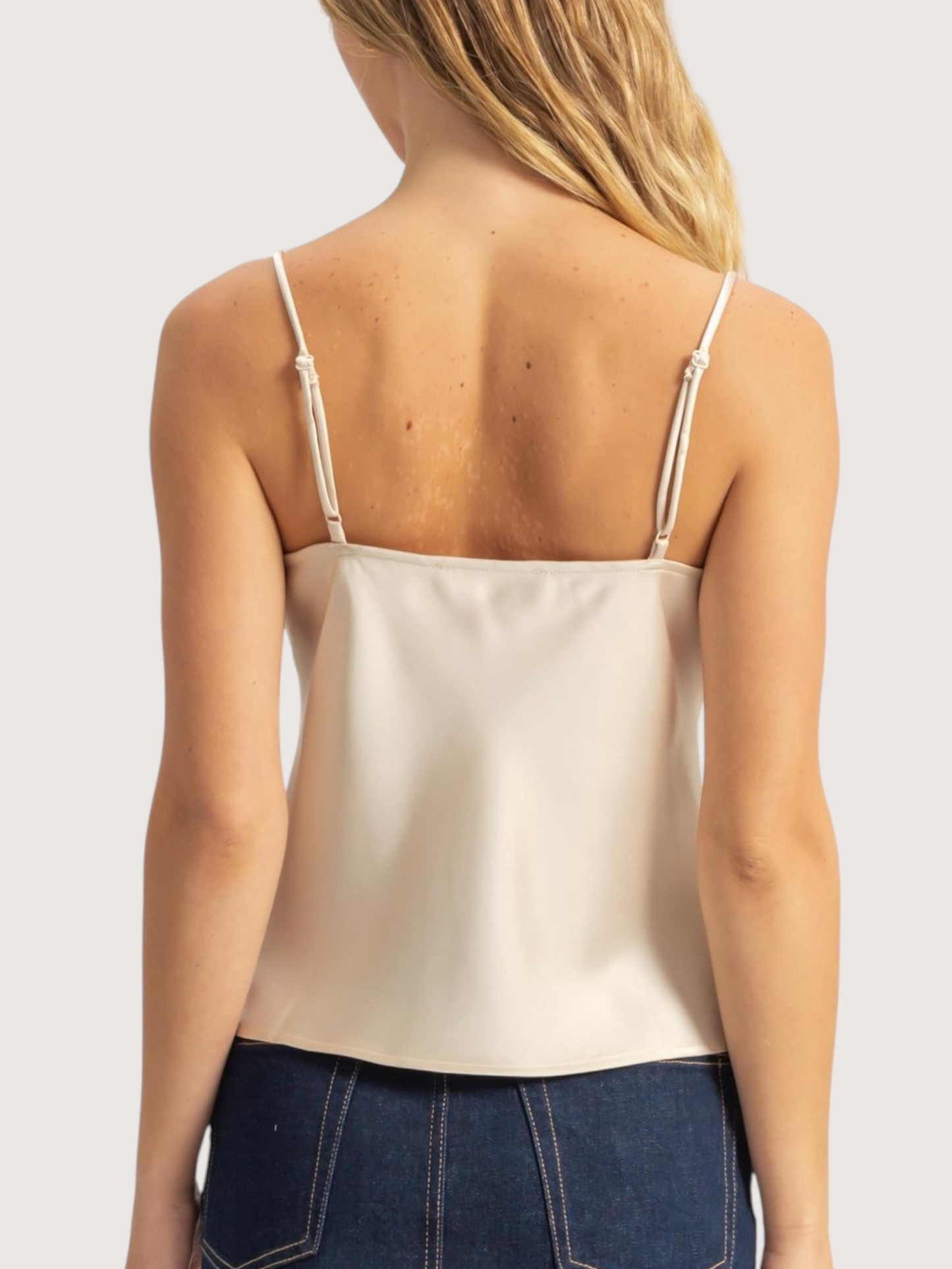 Cowl Neck Satin Tank