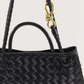 Large Weaved Bow Tote | Black