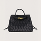 Large Weaved Bow Tote | Black