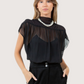 High Neck Sheer Blouse