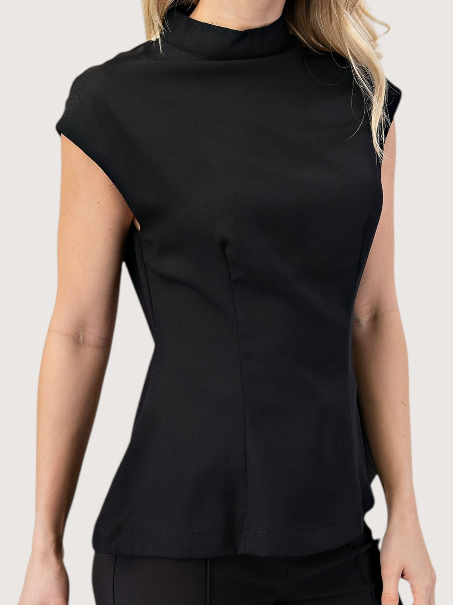 Mock Neck Peplum Top