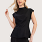 Mock Neck Peplum Top