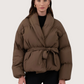 Waist Tie Puffer Coat