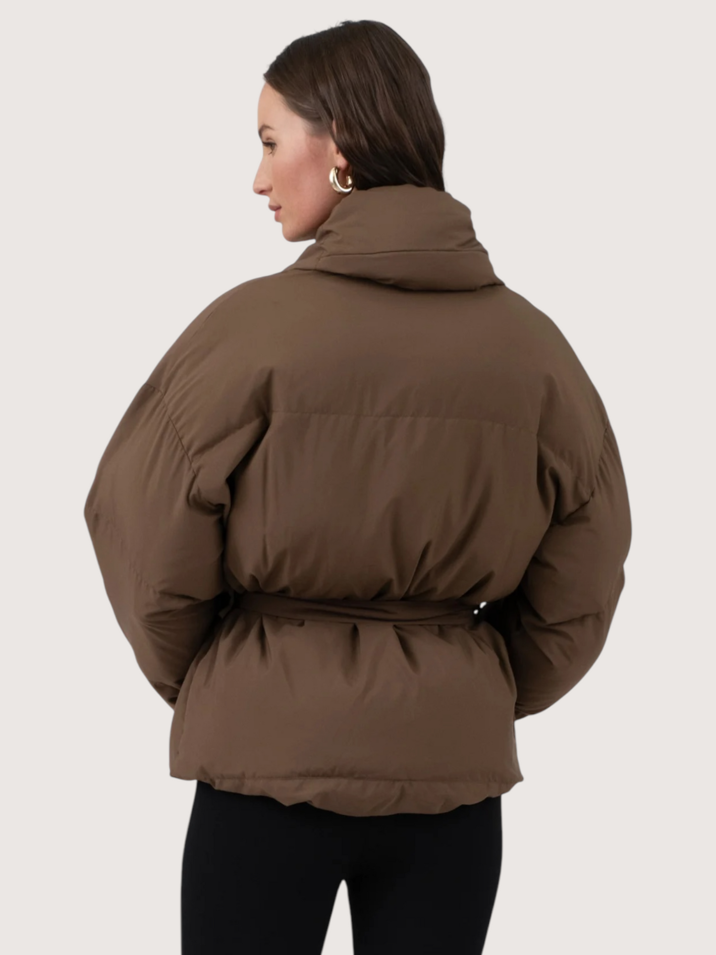 Waist Tie Puffer Coat