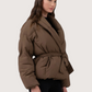 Waist Tie Puffer Coat