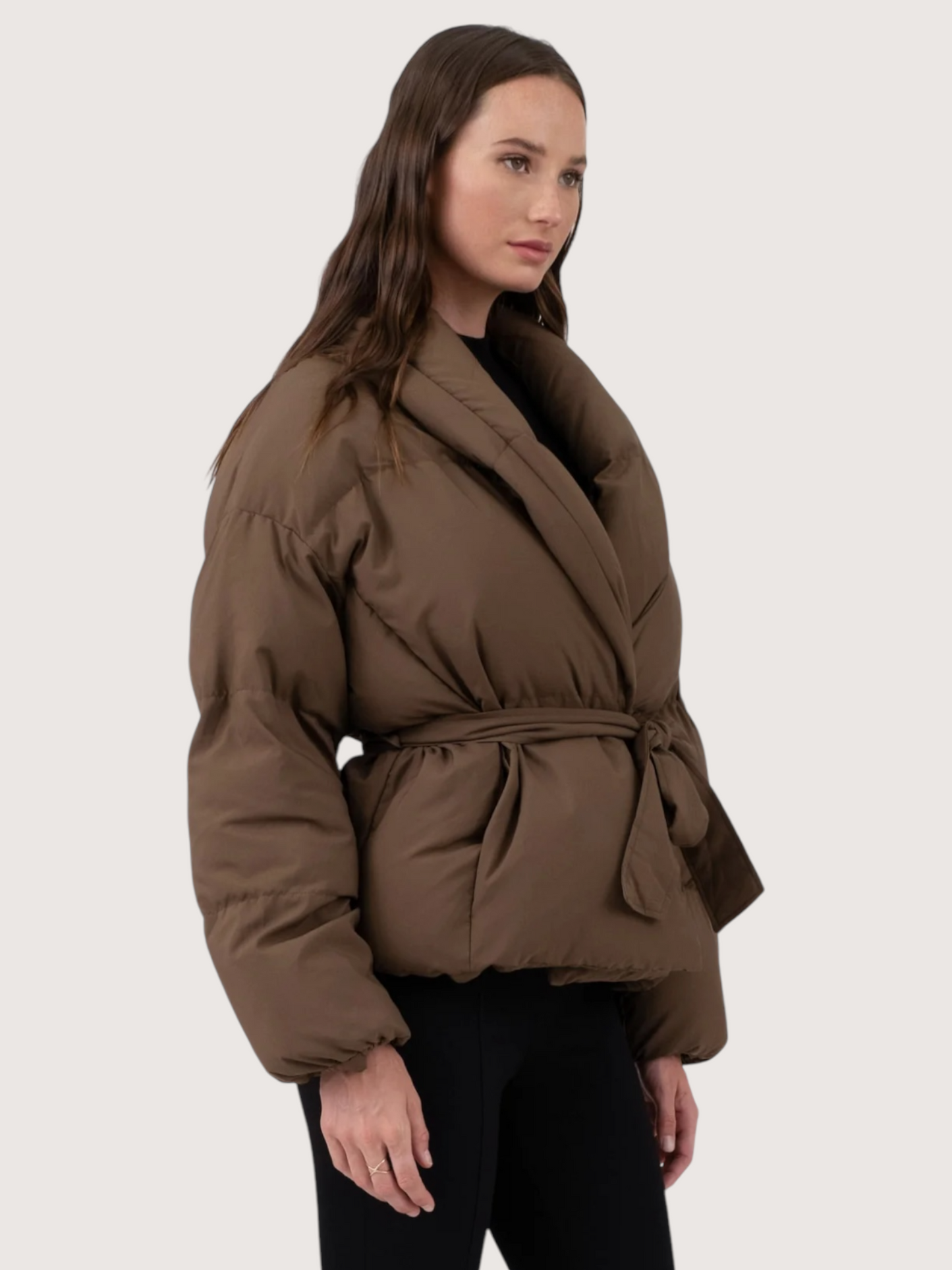 Waist Tie Puffer Coat