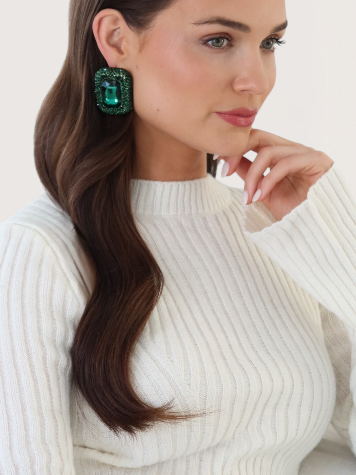 Emerald Rhinestone Earring