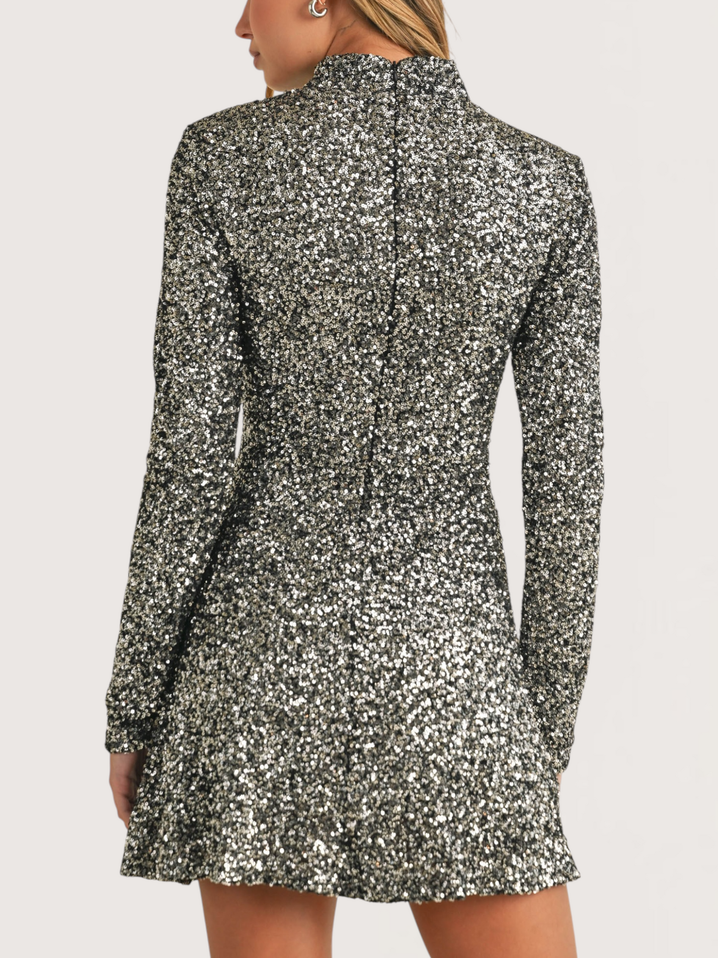 High Neck Sequin Dress