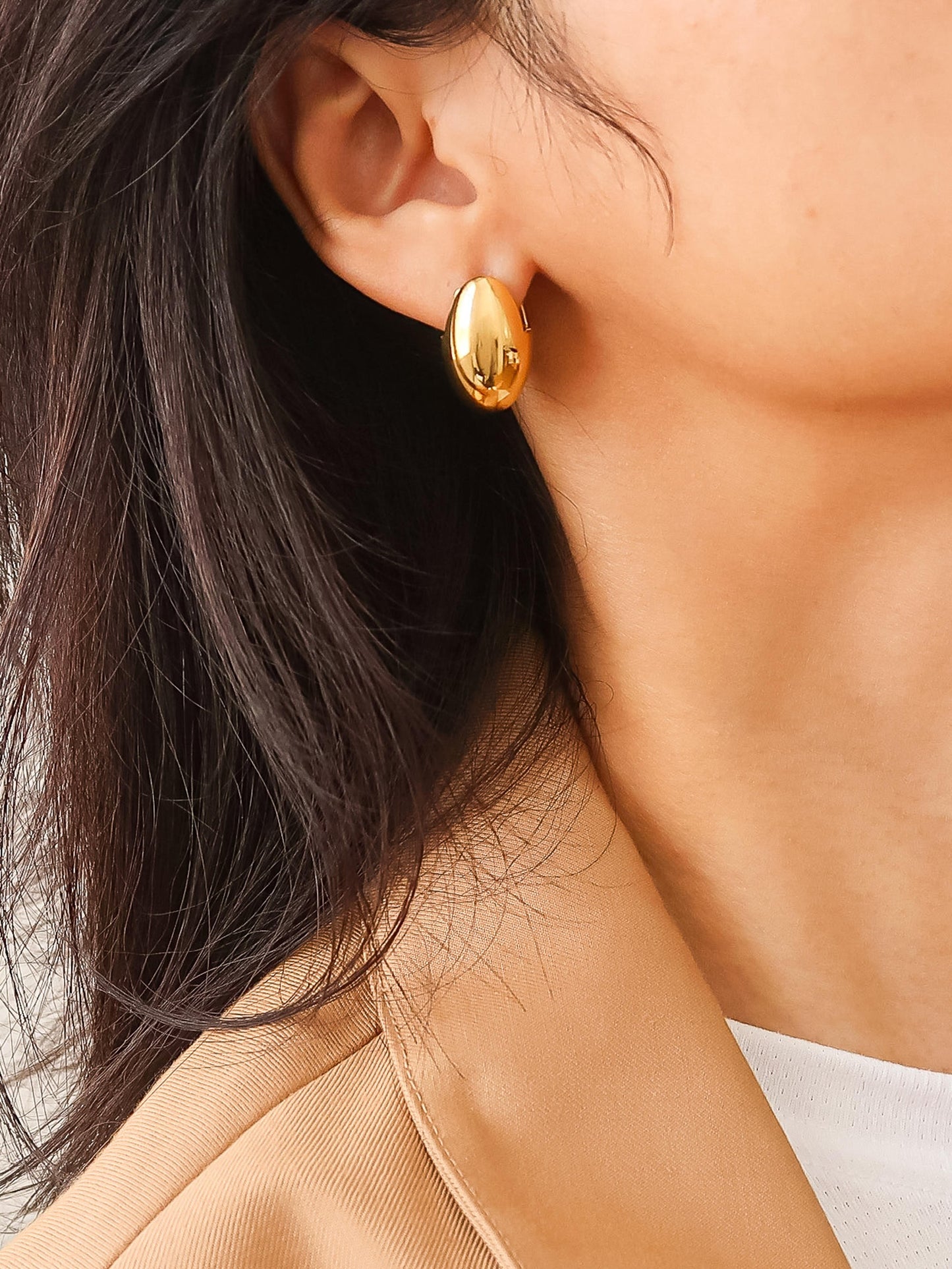 Oval Droplet Earring