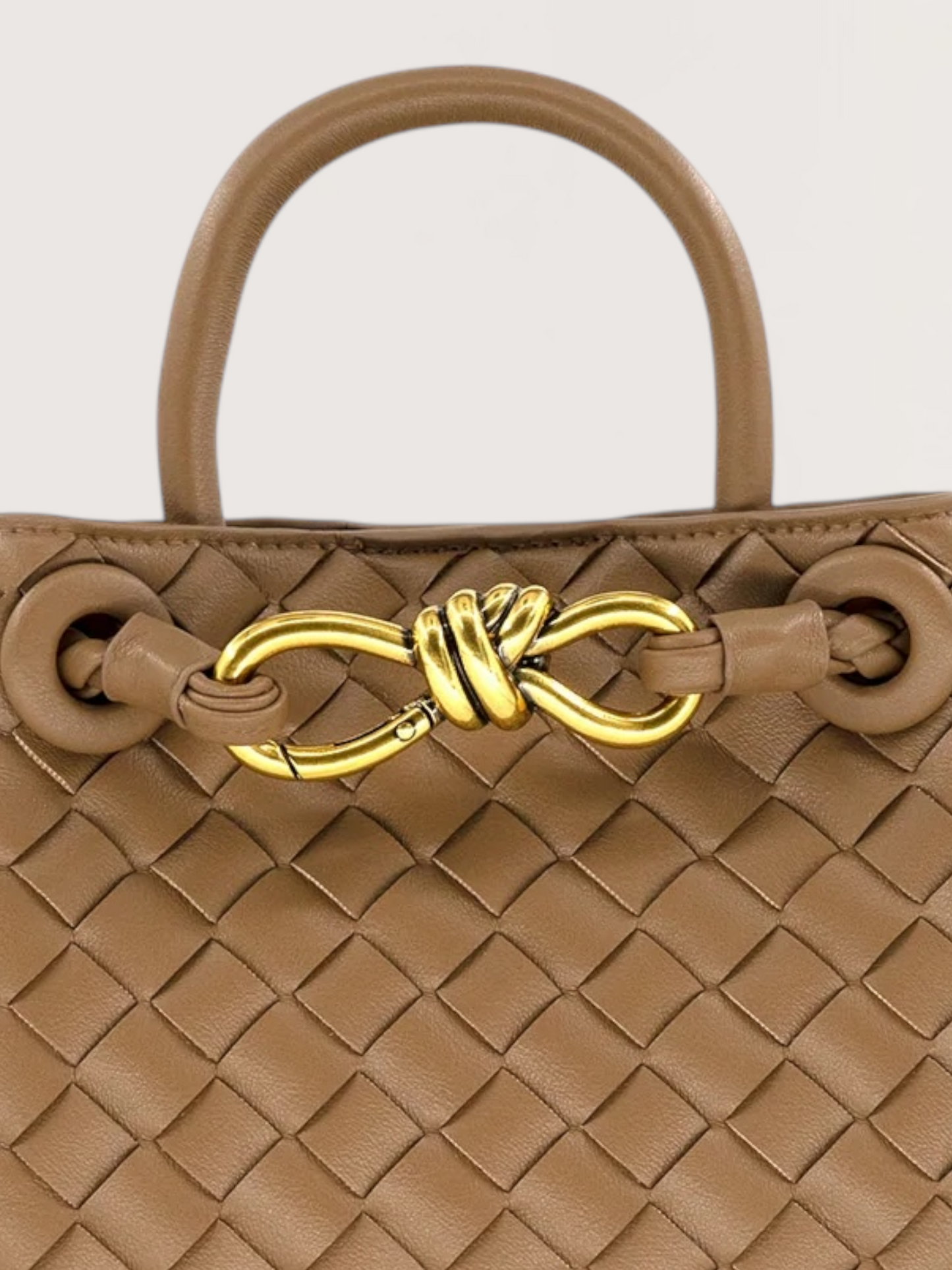 Mini Weaved Bow Bag | Tan