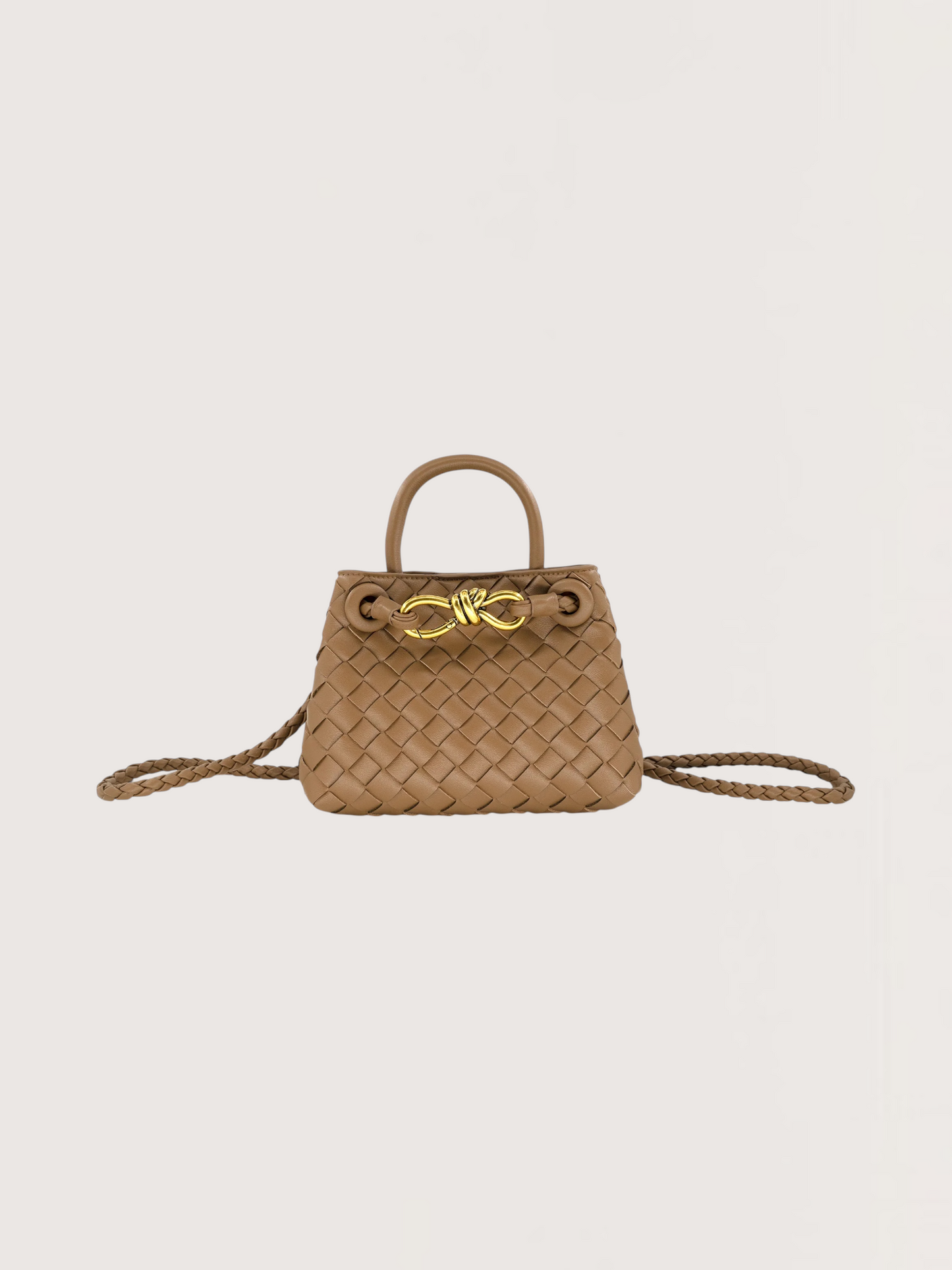 Mini Weaved Bow Bag | Tan