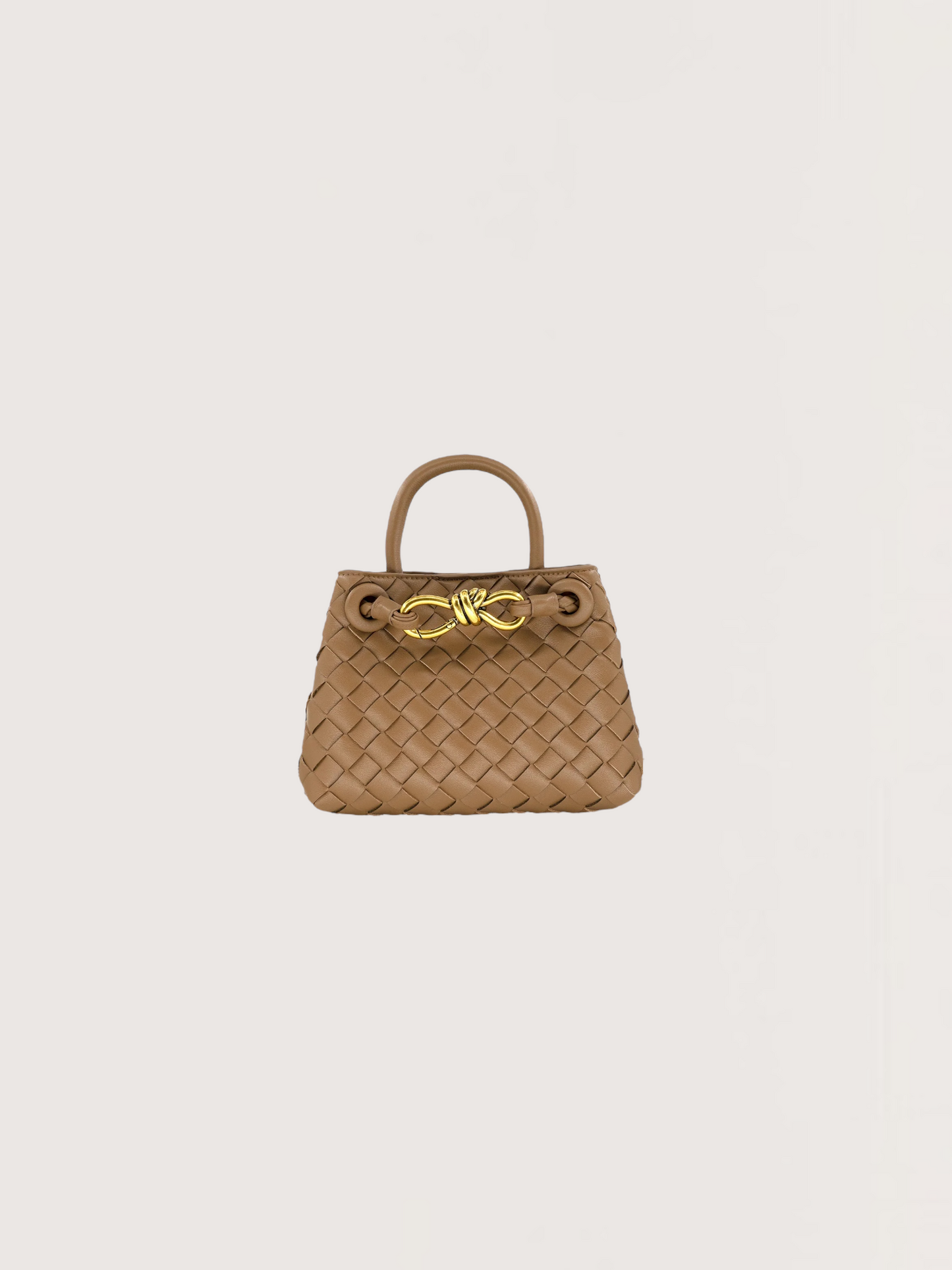 Mini Weaved Bow Bag | Tan