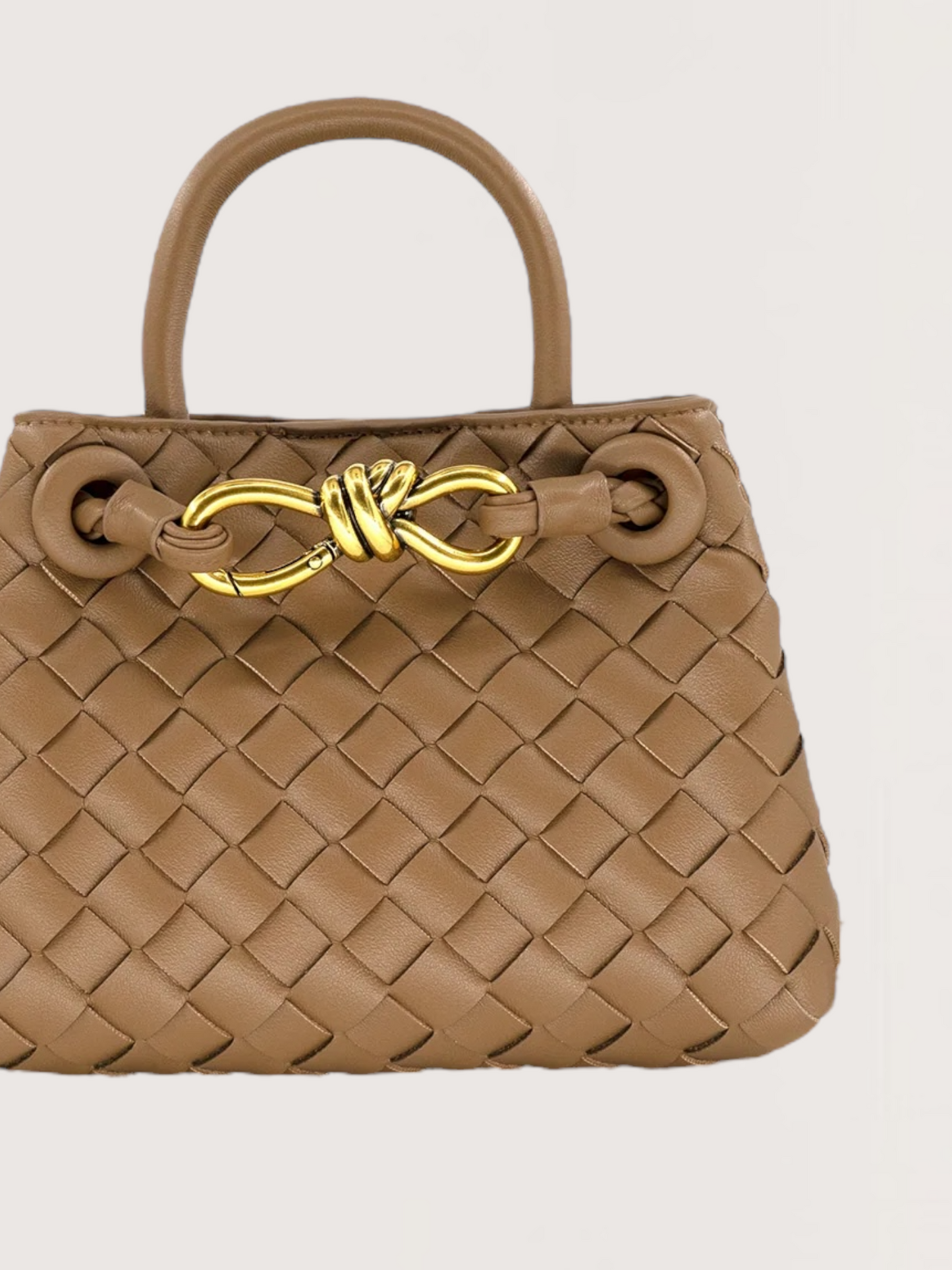 Mini Weaved Bow Bag | Tan