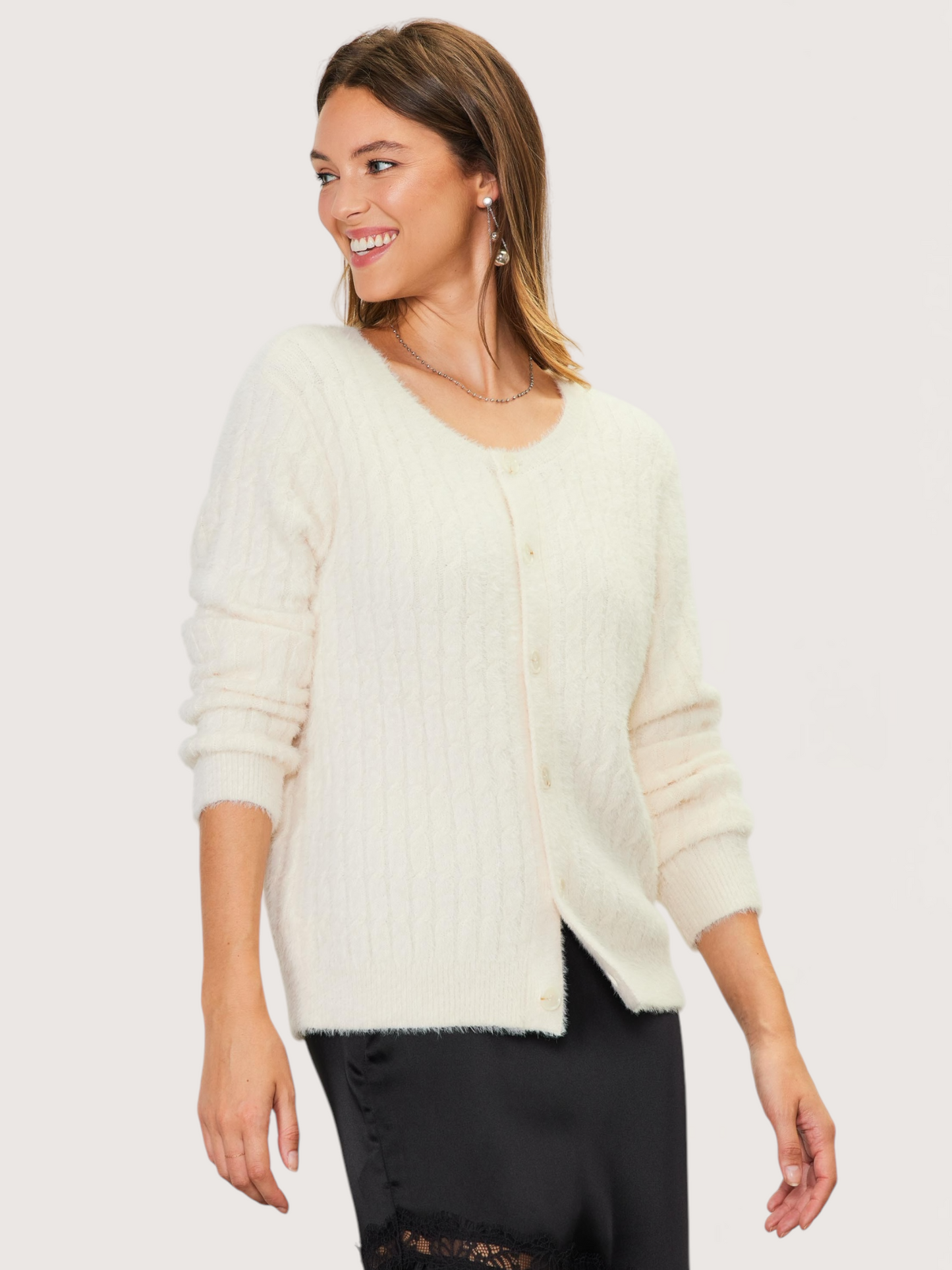 Fuzzy Knit Cardigan