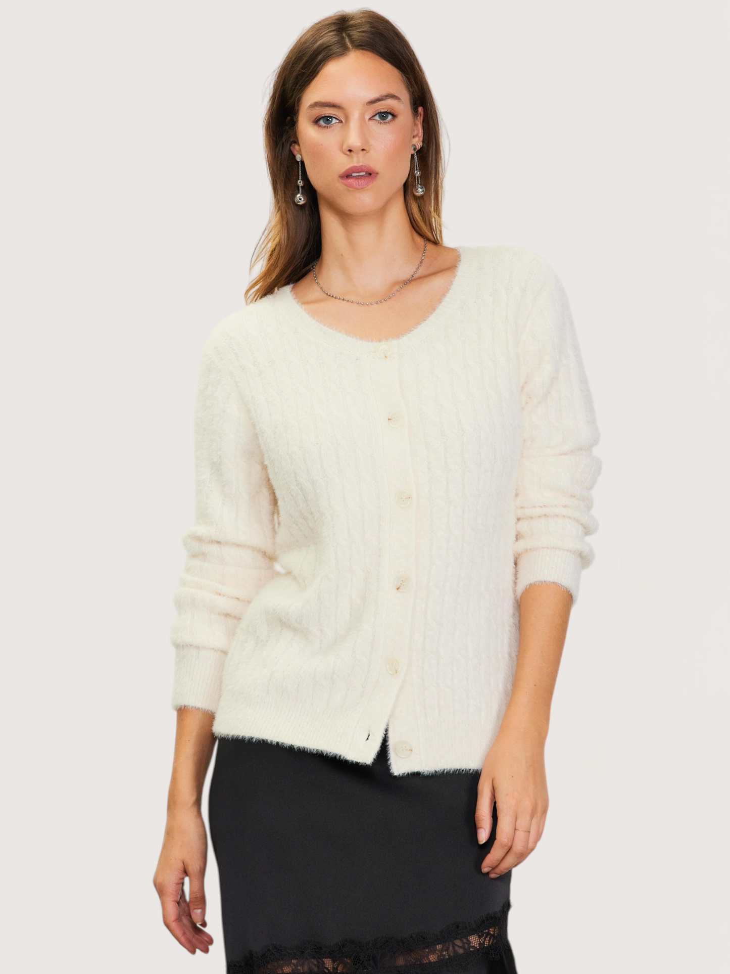 Fuzzy Knit Cardigan