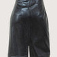 Zipper Front Leather Skirt