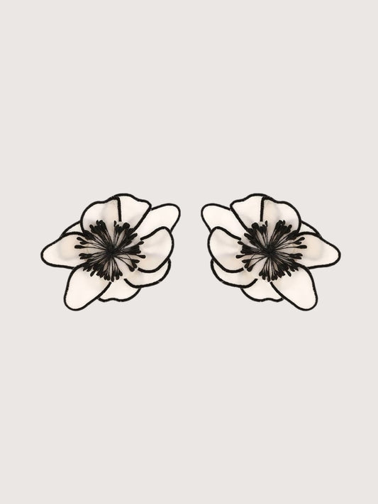 Fabric Flower Statement Earring