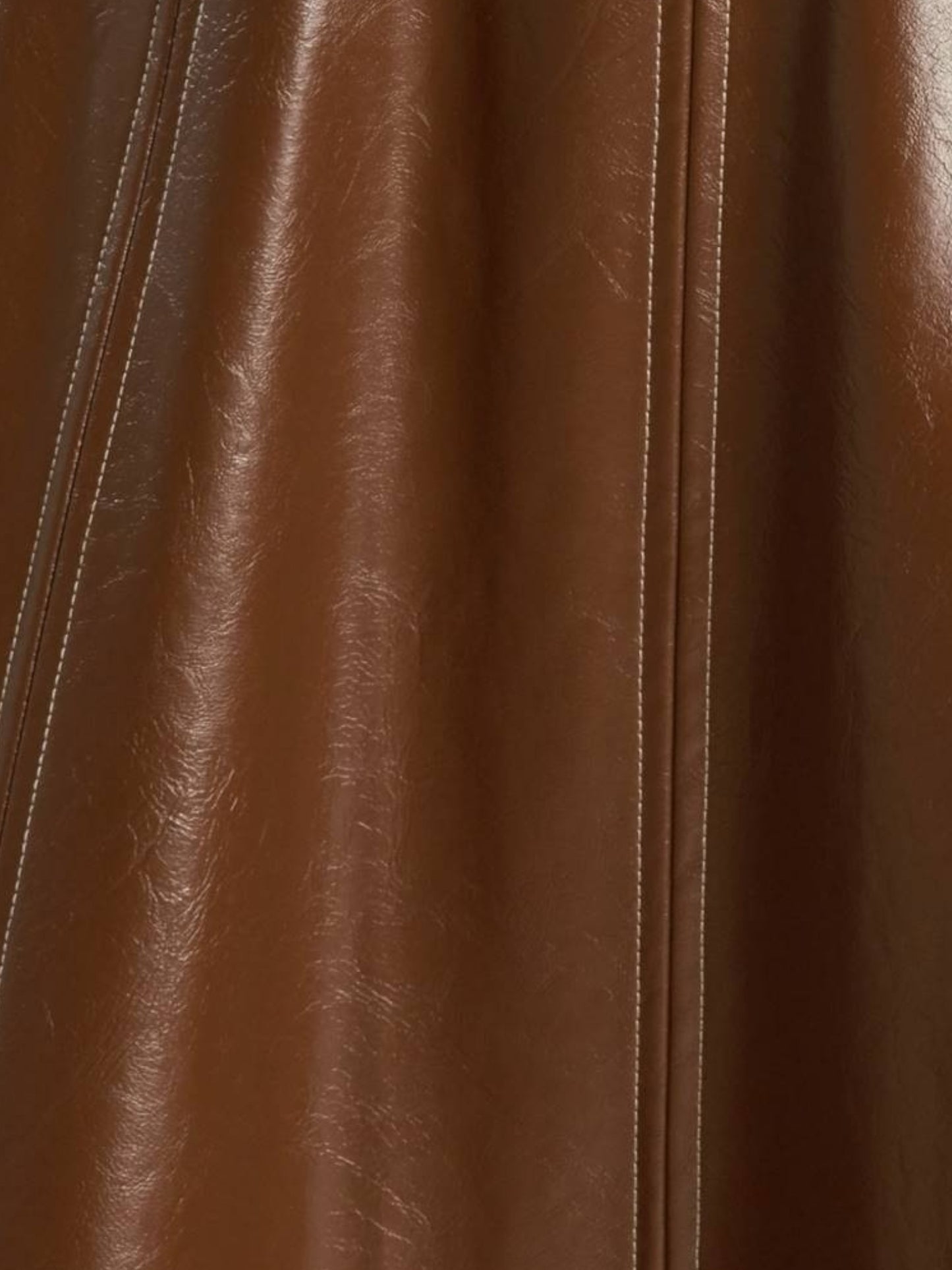 Strapless Leather Midi Dress